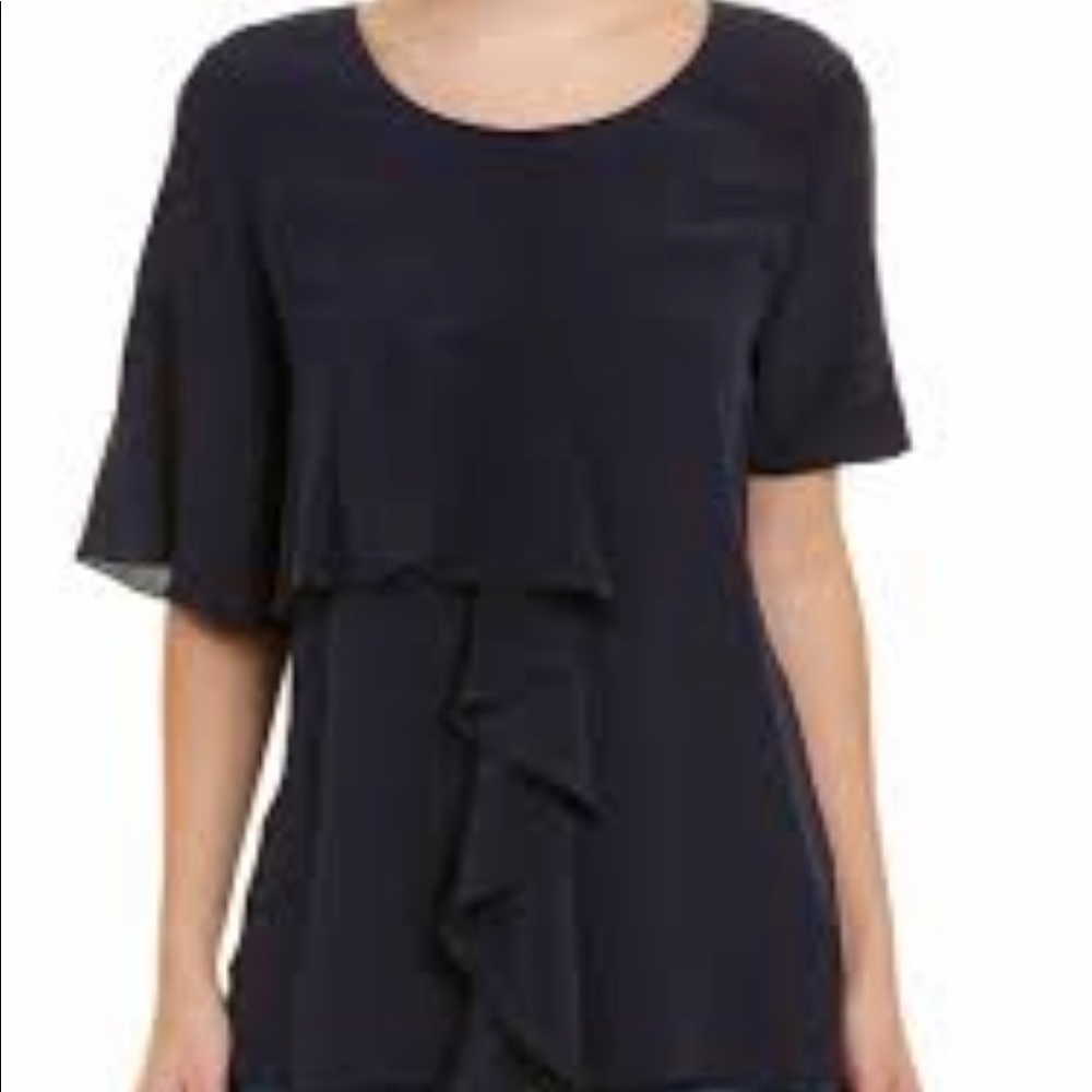 Gold Hawk Silk Ruffle Top - Picture 3 of 4